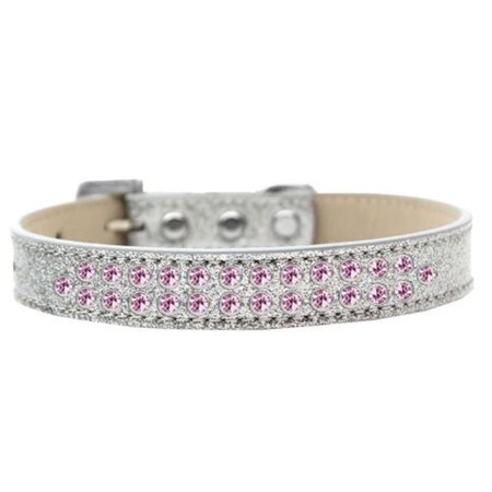UNCONDITIONAL LOVE Two Row Light Pink Crystal Dog CollarSilver Ice Cream Size 12 UN784076